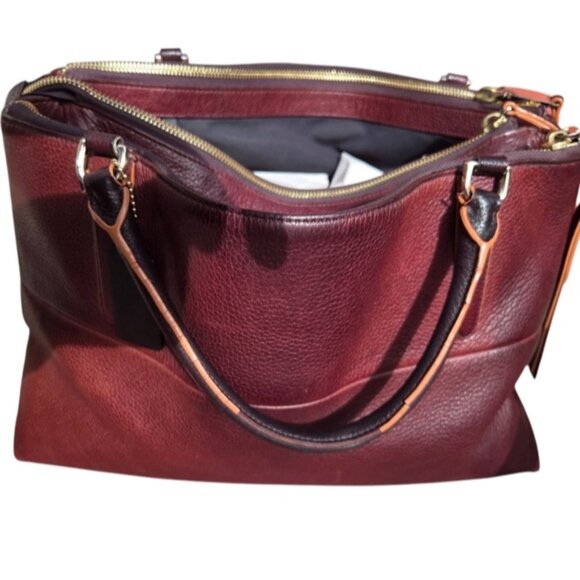 Coach #32912 Burgundy Leather Tote Bag - Picture 6 of 16
